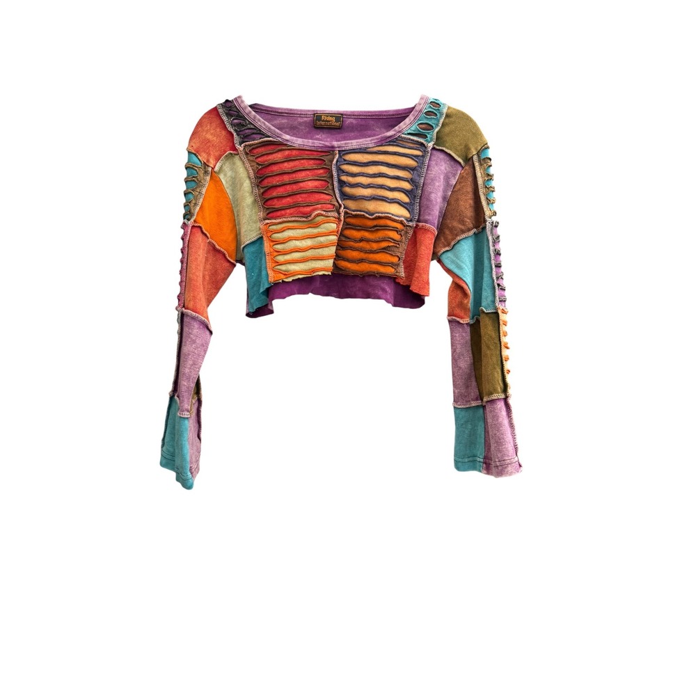 Rising International Patchwork Multi-Color Long S… - image 1